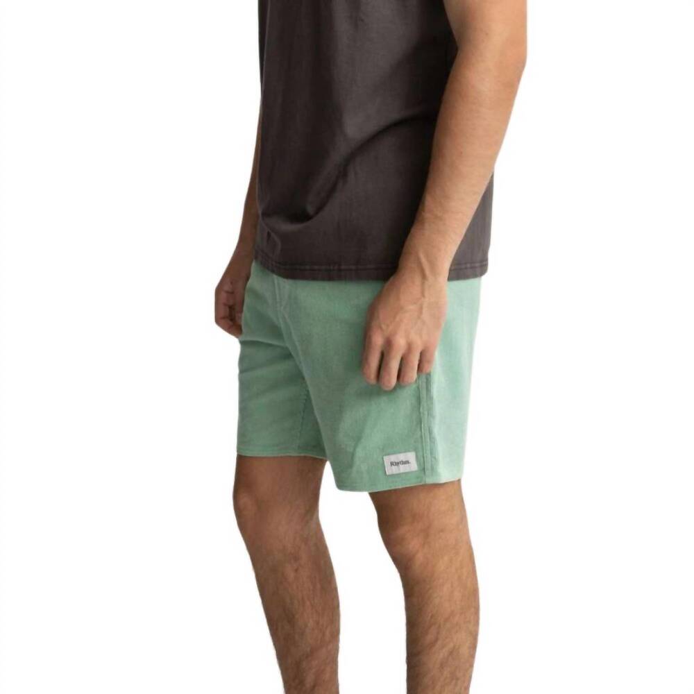 NEW RHYTHM. cord jam shorts in sea green